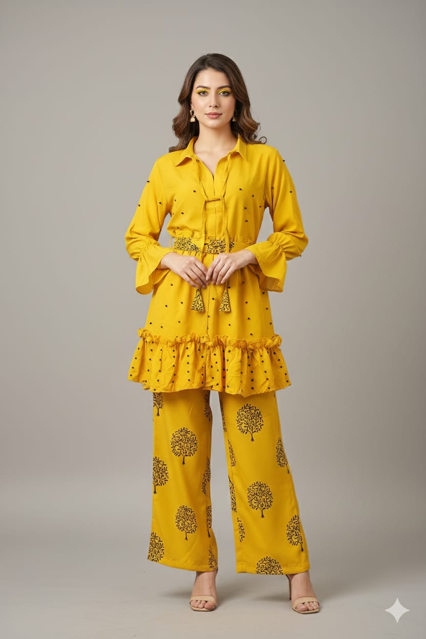 👗 Moti Charm — Western Top & Plazo 👗